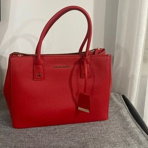 New York & Company red satchel -never used